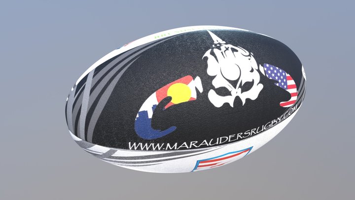 Marauders Custom Rugby Ball 3D Model
