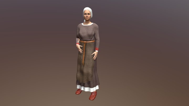 Medieval woman figure 3D Model