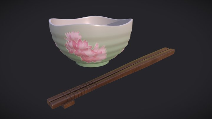 Rice Bowl Set 3D Model
