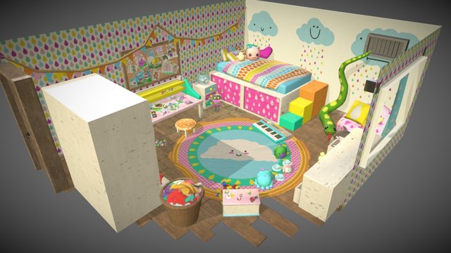 Olive's Bedroom Diorama 3D Model