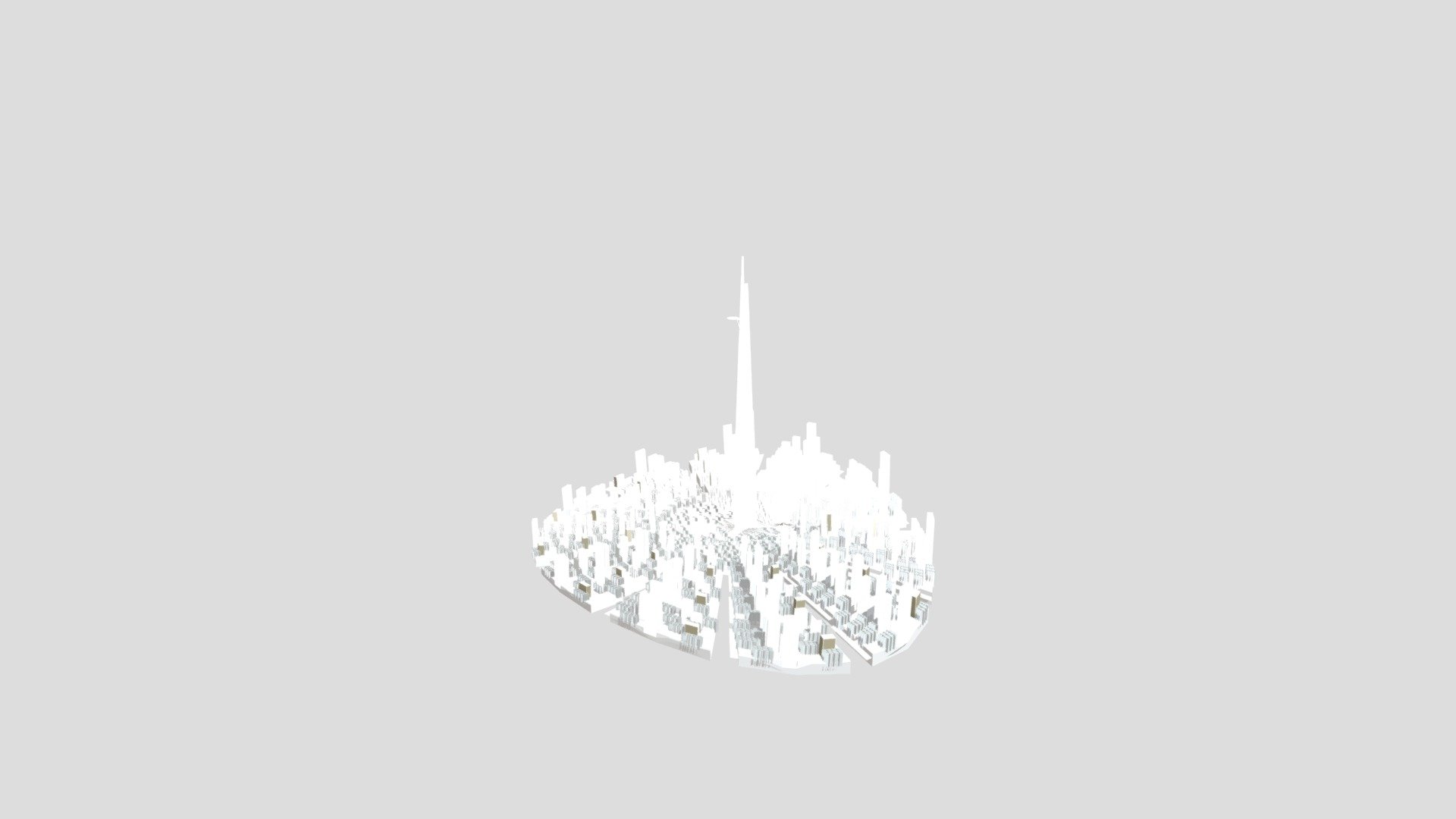 Jeddah 3d CIty com a torre de Jeddah e o aeroporto Modelo 3D $199