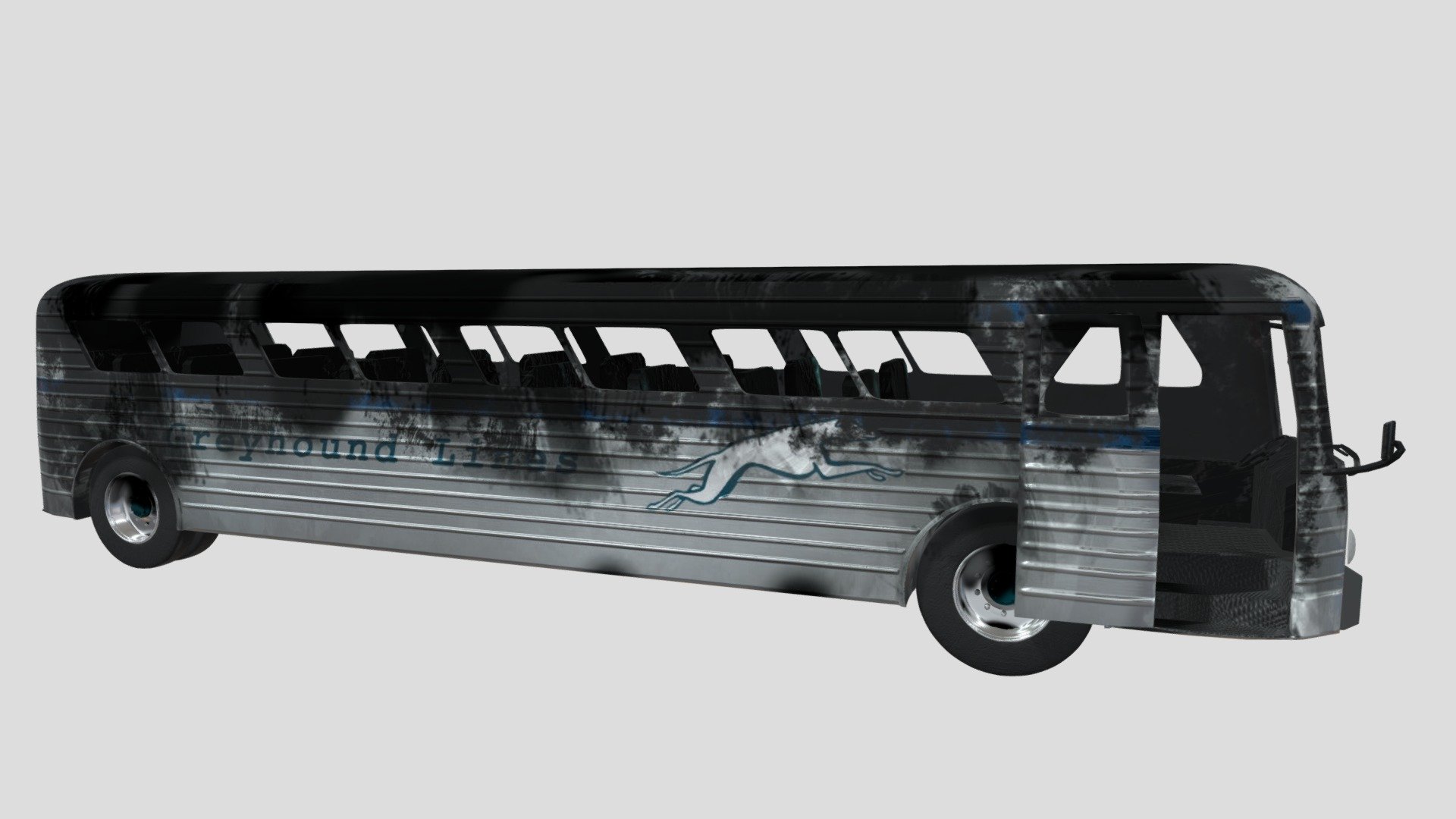 Freedom Riders Greyhound Bus Charred Download Free 3D model by The