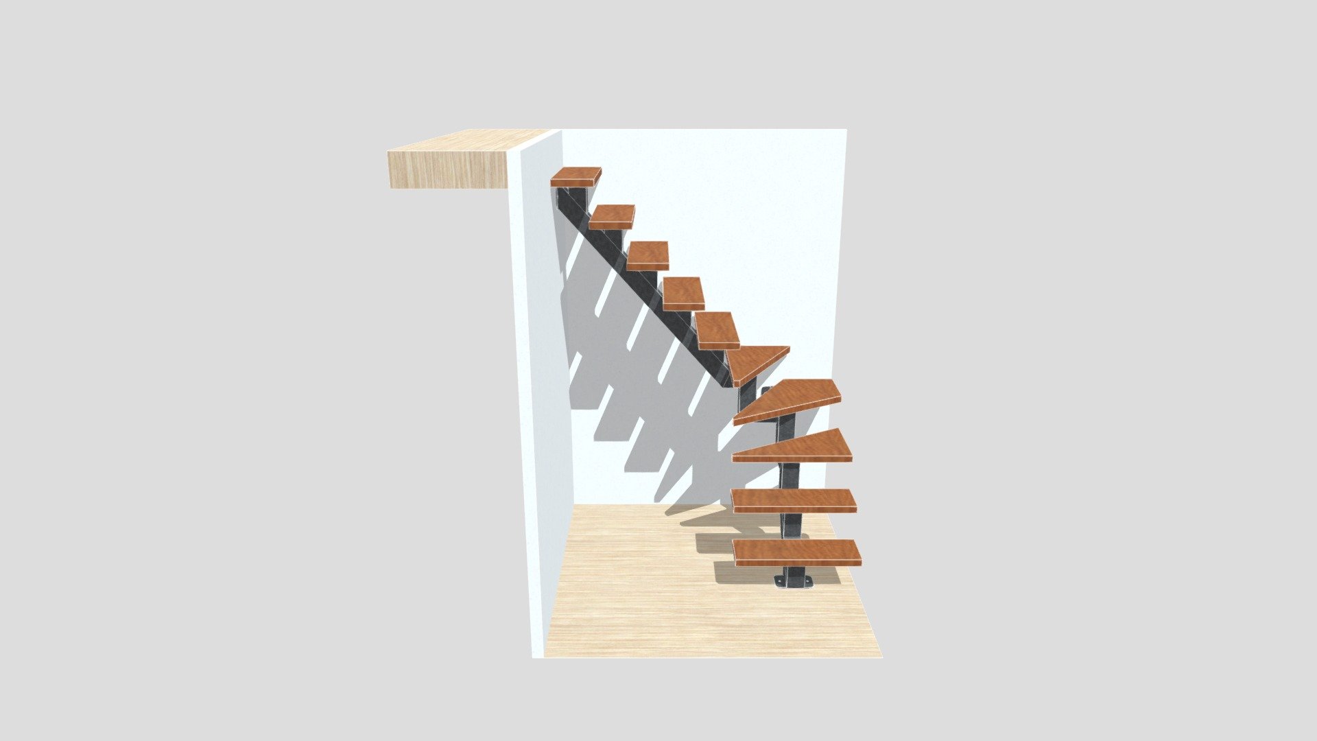 Лестница монокосоур (Г-образная) - Download Free 3D model by dimasik152 ...