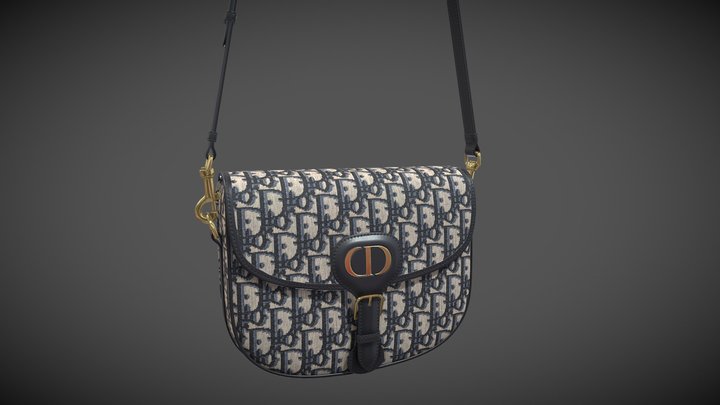 Dior Bobby Bag Blue Fabric Oblique Jacquard 3D Model