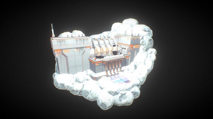 Orange Sector Dam - Sci-fi Environment 3D Model
