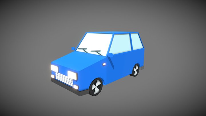 Low Poly Micro Car 3D Model