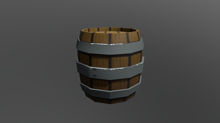 Cartoon Barrel 3D Model