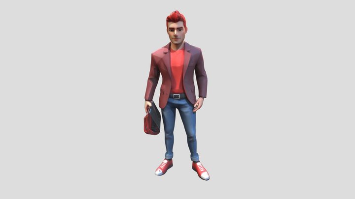 A low-poly 3D business man 3D Model