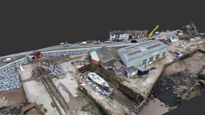 Paull Shipyard - Tidal defence works 3D Model