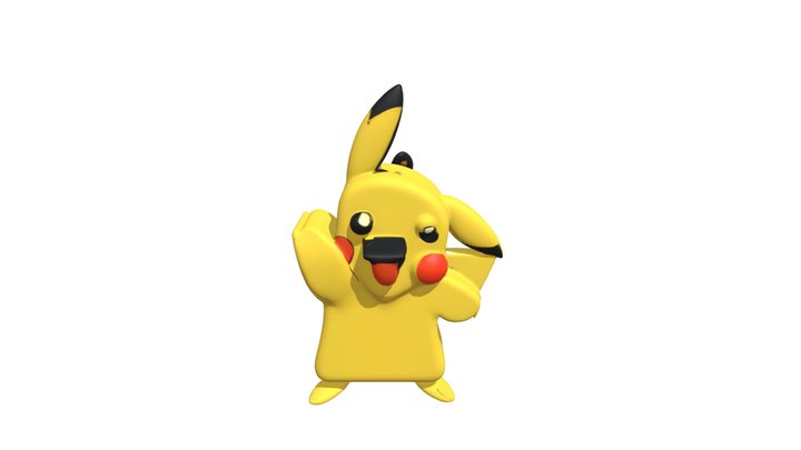 Cute electric rodent character from popular med 3D Model