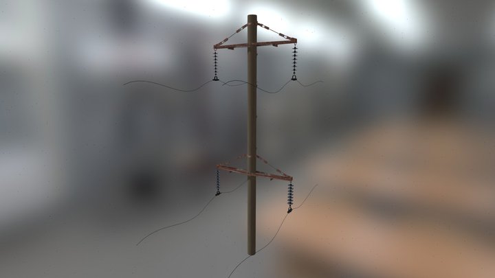 Electric power lines 3D Model
