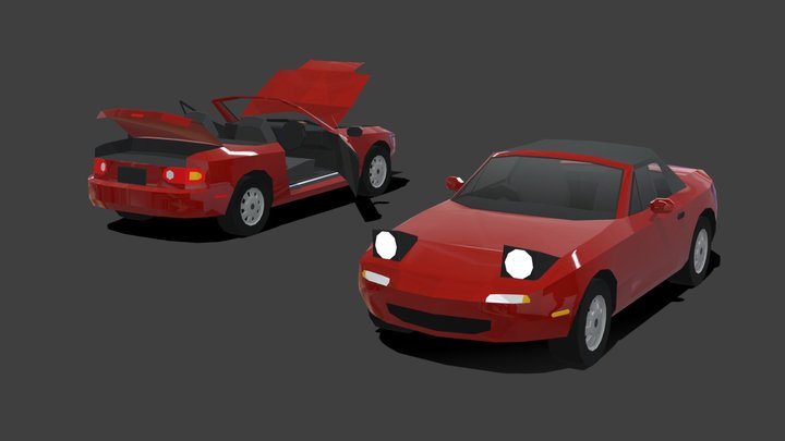 Han66st - Low Poly Japanese Roadster 3D Model