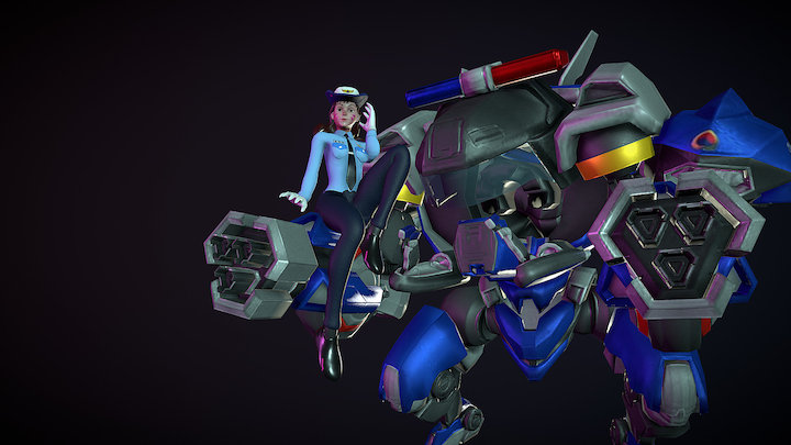 [Fanart] Overwatch - Officer DVA & Mech 3D Model