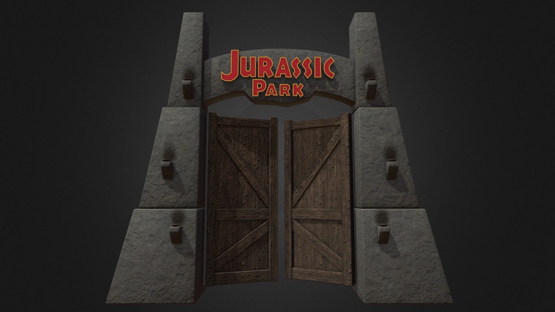 Jurassic Park Gate Download Free 3D Model By Mat Jolicoeur 