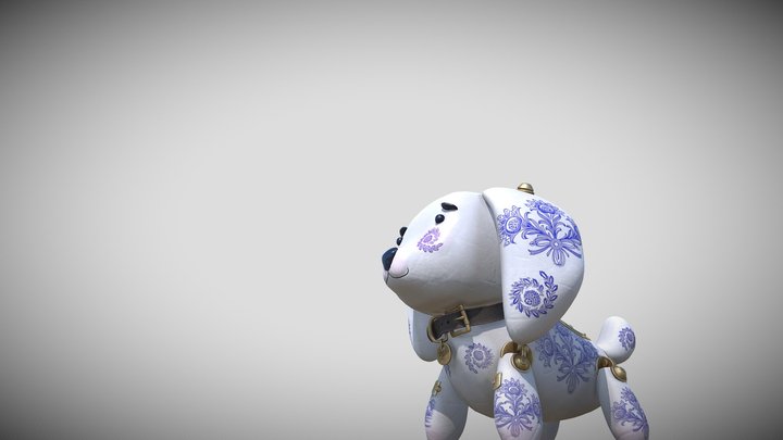 Porcelan Dog 3D Model