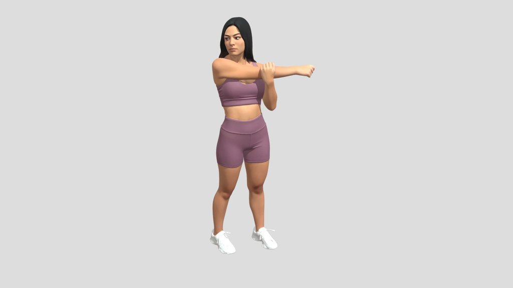 Stretching in Lilac Workout Set