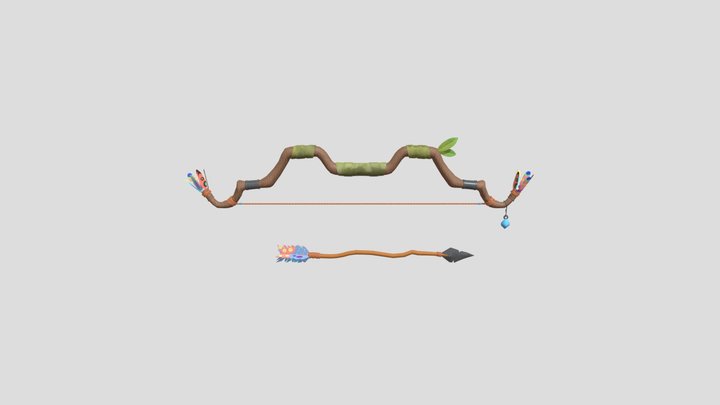 Arrow and bow 3D Model