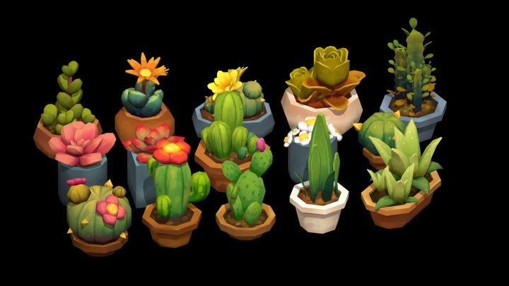 Plants_Succulents pack 3D Model