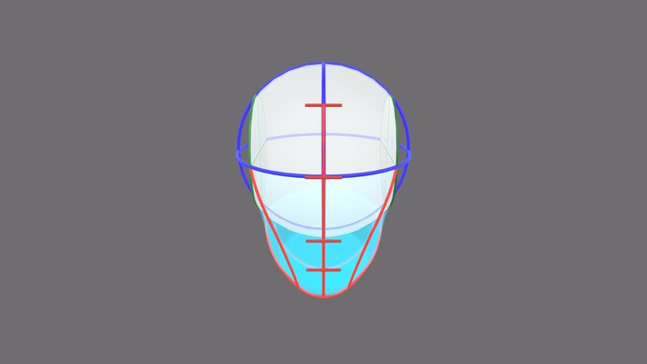 Loomis Head Study with a neck 3D Model