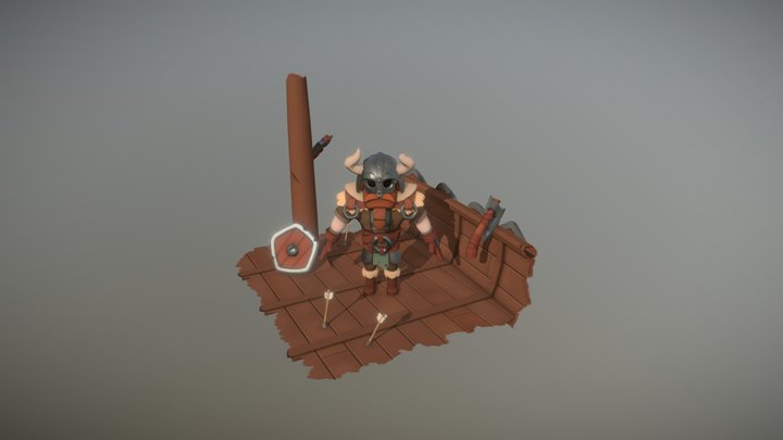 Game ready Viking 3D Model