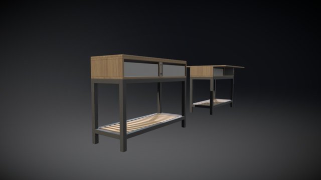 Wooble Folding Table 3D Model