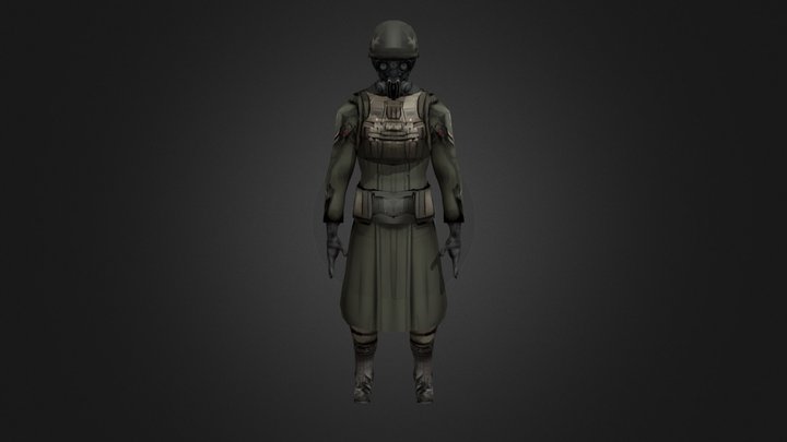 Kontroller (Low poly dystopian character) 3D Model