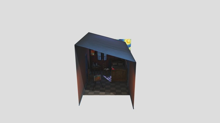 van-gogh-bedroom-in-arles-night 3D Model