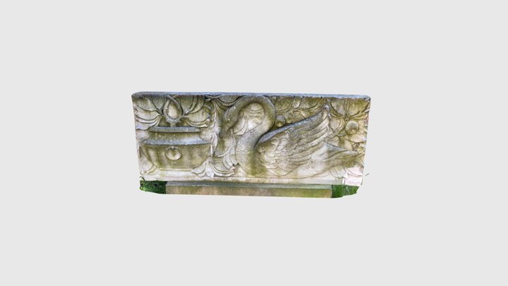 Swans in granite plate 3D Model