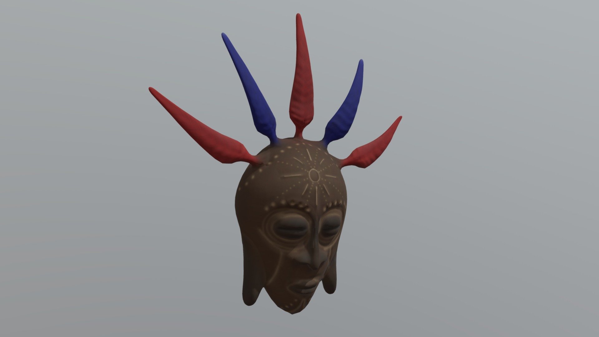 Mascara Africana low poly