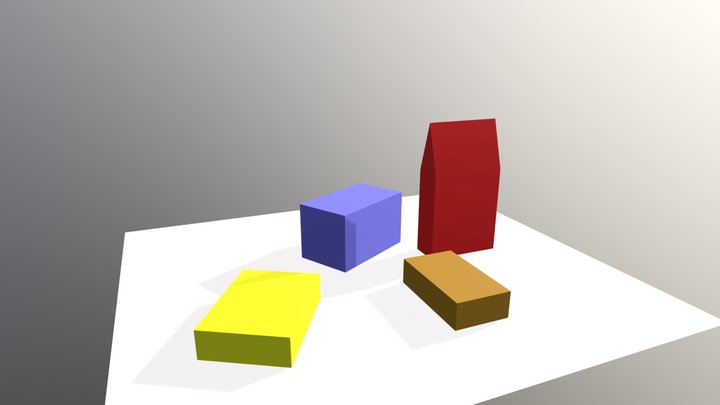 Composición de 4 cajas. 3D Model