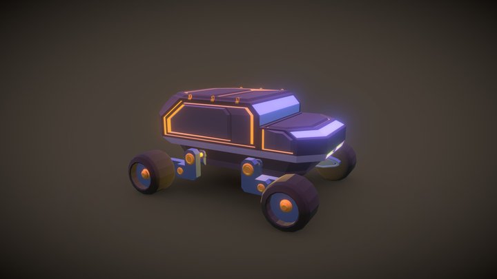 Sci-Fi Vehicle Low Poly 3D Model