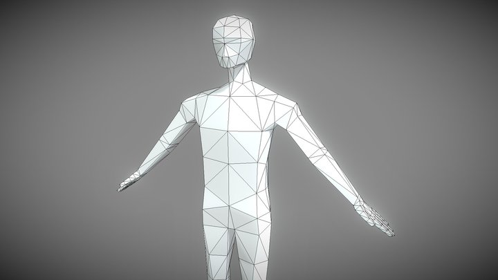 Base Men Body Mesh (Low Poly) 3D Model