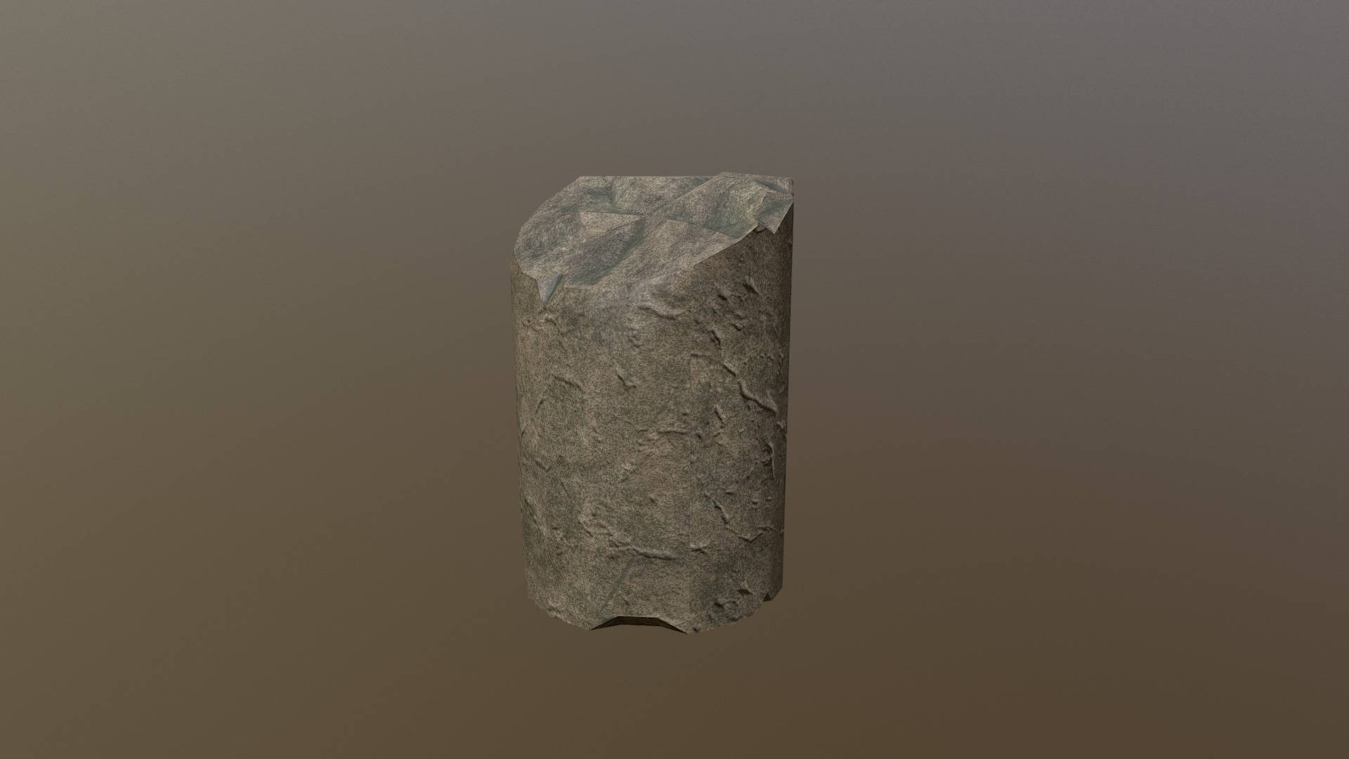 3D model Ancient Ruins Asset – Broken Column - This is a 3D model of the Ancient Ruins Asset - Broken Column. The 3D model is about a rock with a dark background.