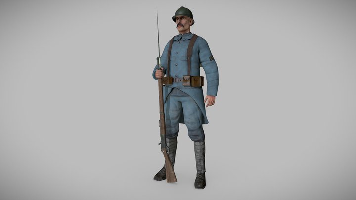 French Soldier from Verdun. WWI 3D Model