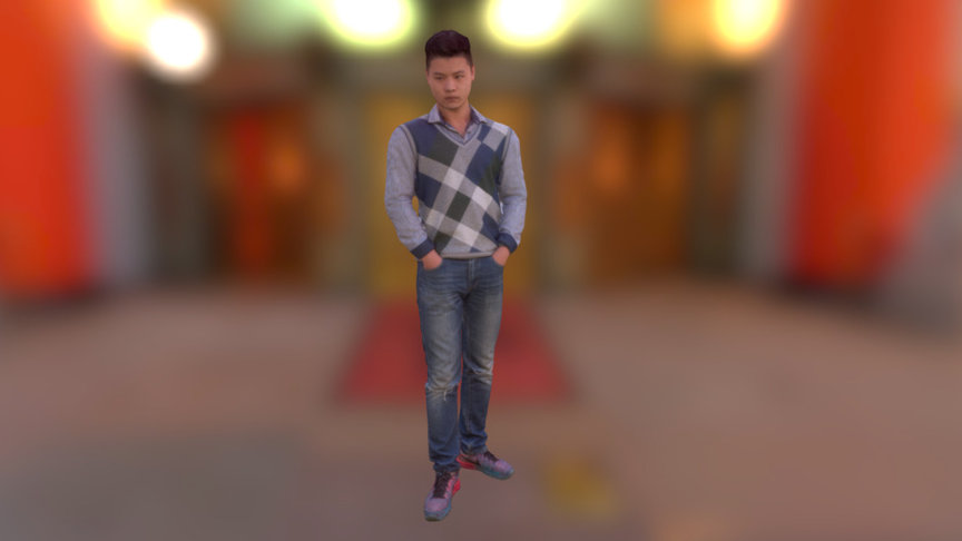 mini-U 3D scan of man with striped shirt