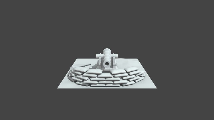 Cannon enviroment High Poly 3D Model
