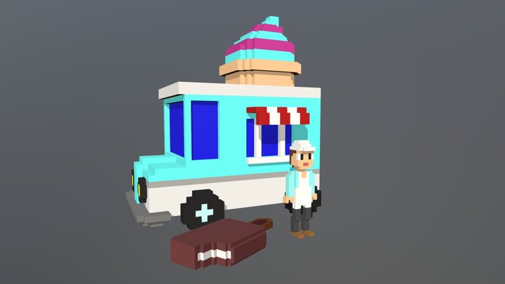Ice cream shop 3D Model