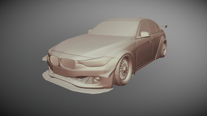 Stanced BMW F30 3D Model