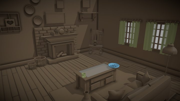 Grandma's Living Room 3D Model