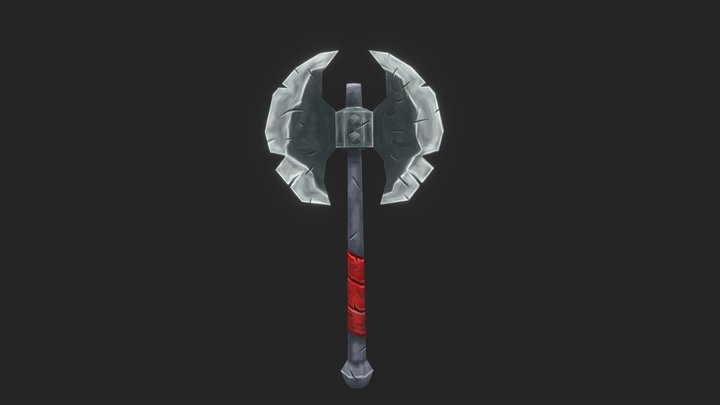 Hand Painted Axe 3D Model