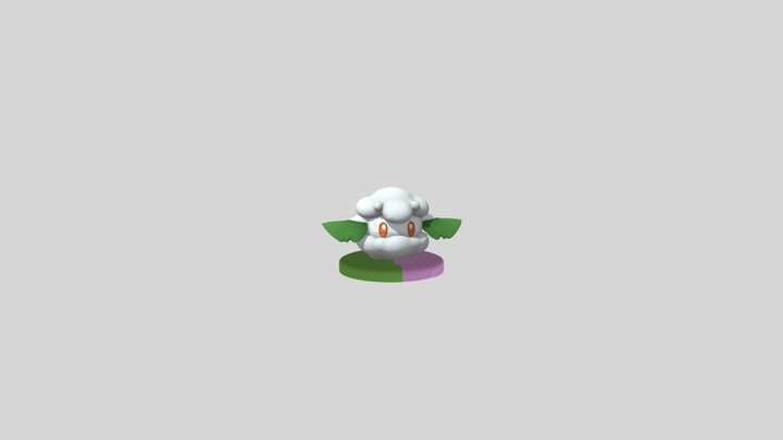 Cottonee with Plate 3D Model