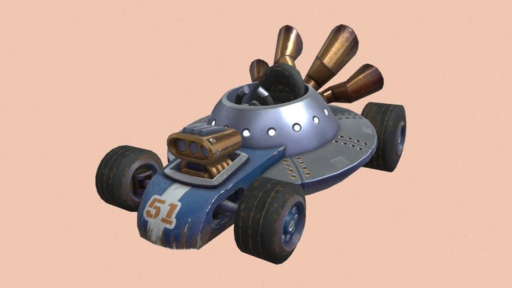 UFO Kart - DAE Game Art 2 3D Model