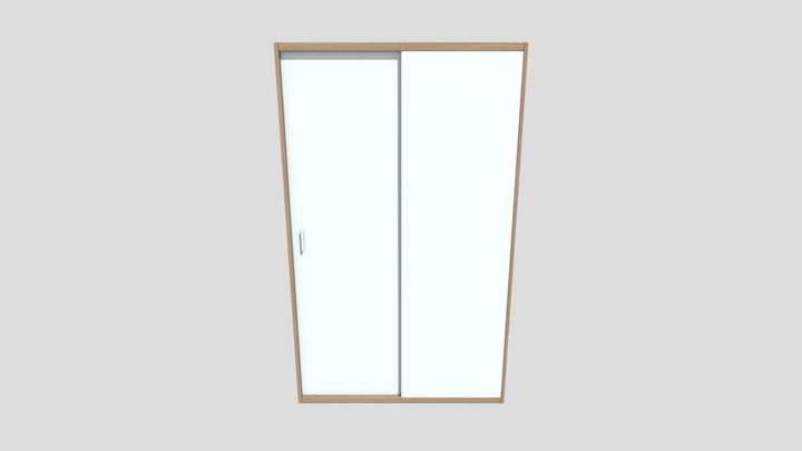 mirror wardrobe 120cm shelf type 3D Model