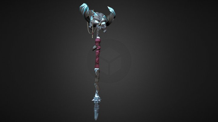 World of Warcraft stylized staff 3D Model