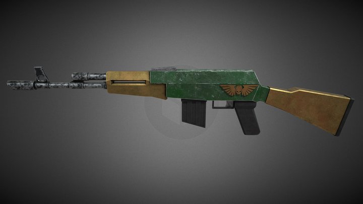 Lasgun AK-47 3D Model