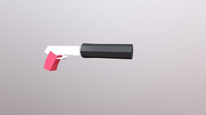 Silenced Gun 3D Model