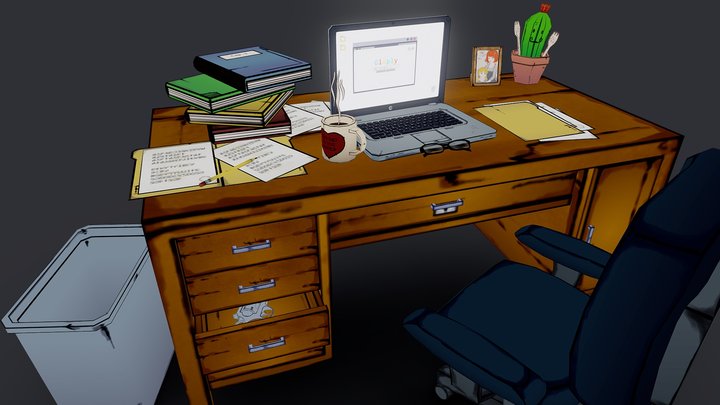 Dad's Desk (WIP) 3D Model