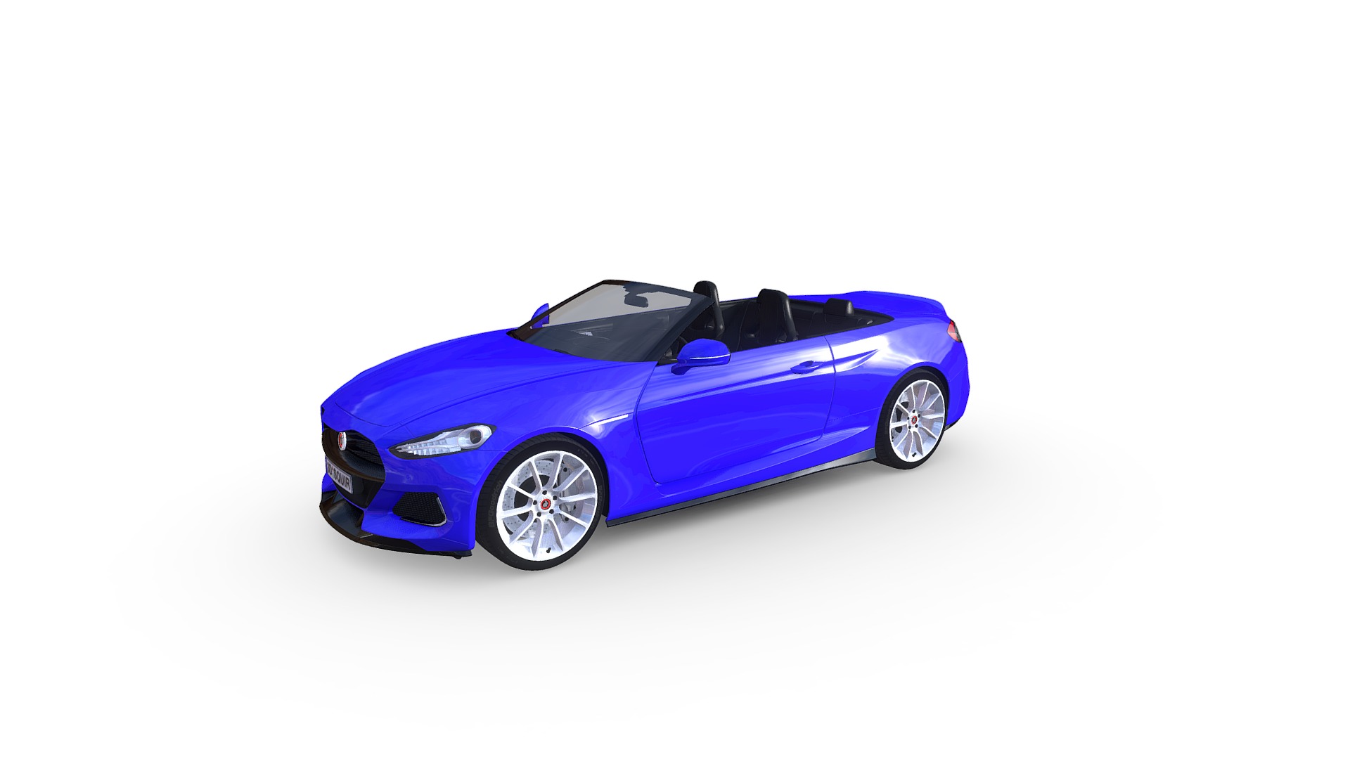 3D model Generic Convertible 2019 - This is a 3D model of the Generic Convertible 2019. The 3D model is about a blue sports car.