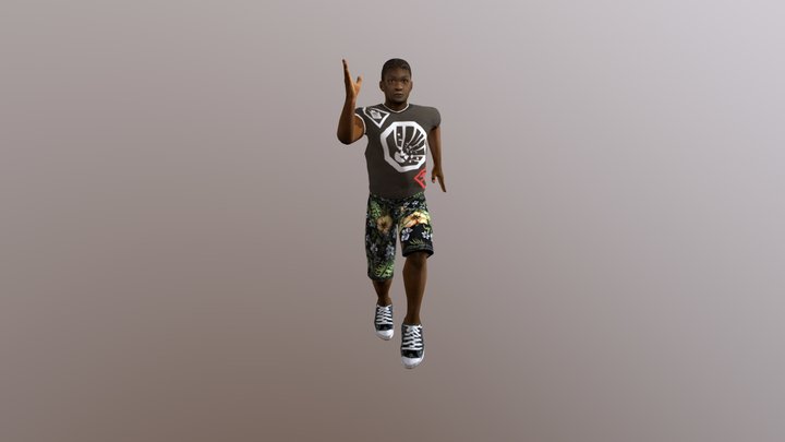 Hakim A2 Black Athelete Run 3D Model