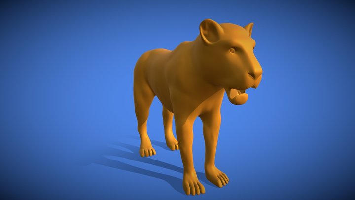Basic Rigid Feline 3D Model